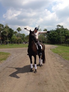 Lauren Sprieser enjoying a ride on her horse